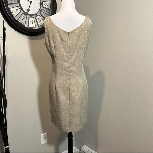 Trio New York Career Beige/Tan/Brown Above Knee Sheath Dress Size 10P - Picture 6 of 10